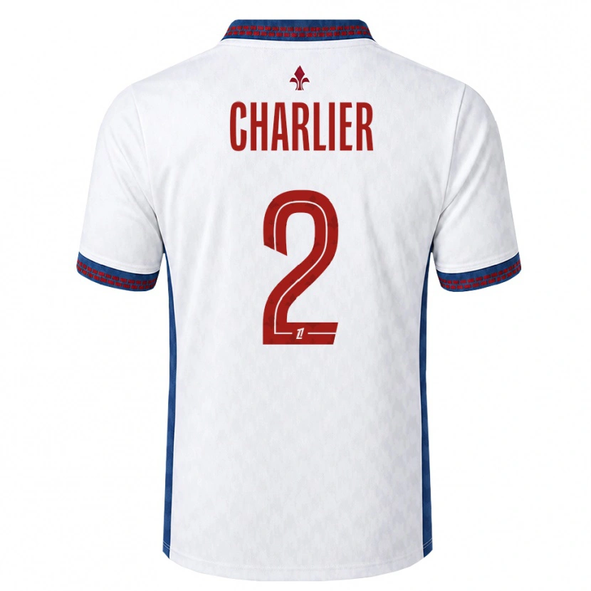 Danxen Kvinnor Amaury Charlier #2 Röd Vit Blå Bortatröja Matchtröjor 2026/27 Tröjor T-Tröja