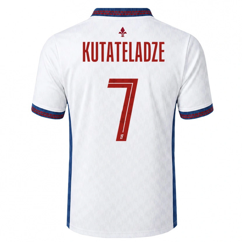 Danxen Kvinnor Alexandre Kutateladze #7 Röd Vit Blå Bortatröja Matchtröjor 2026/27 Tröjor T-Tröja