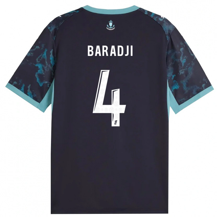 Danxen Kvinnor Mohamed Baradji #4 Ljus Turkos Vit Svart Bortatröja Matchtröjor 2026/27 Tröjor T-Tröja