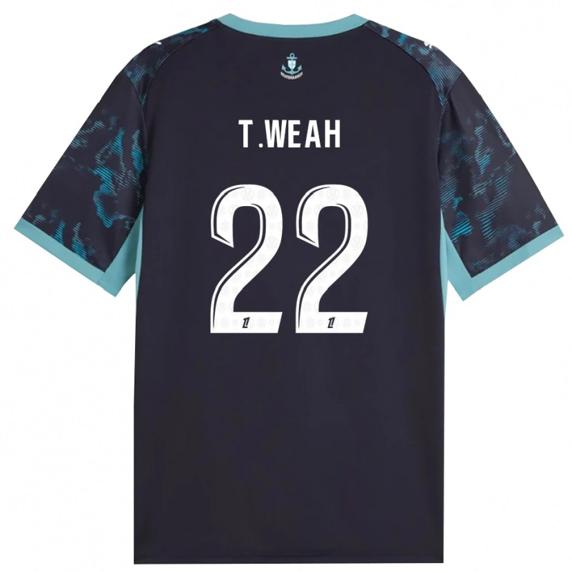 Danxen Kvinnor Timothy Weah #22 Ljus Turkos Vit Svart Bortatröja Matchtröjor 2026/27 Tröjor T-Tröja