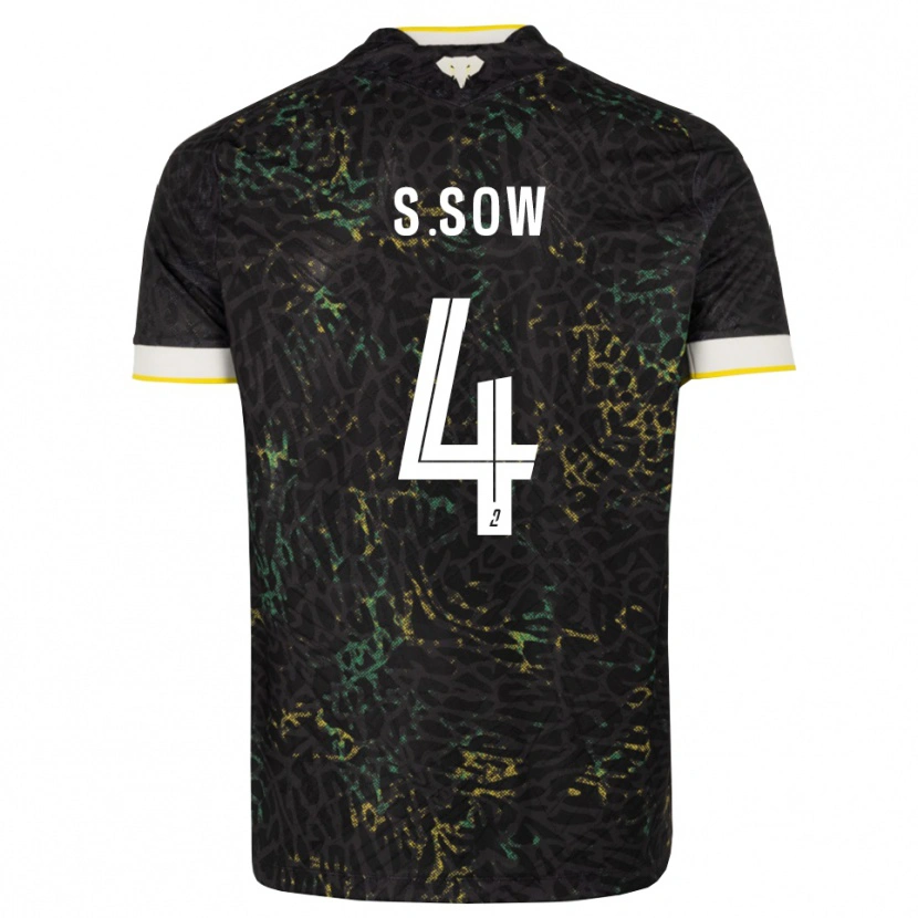 Danxen Kvinnor Saïdou Sow #4 Svart Vit Gul Bortatröja Matchtröjor 2026/27 Tröjor T-Tröja