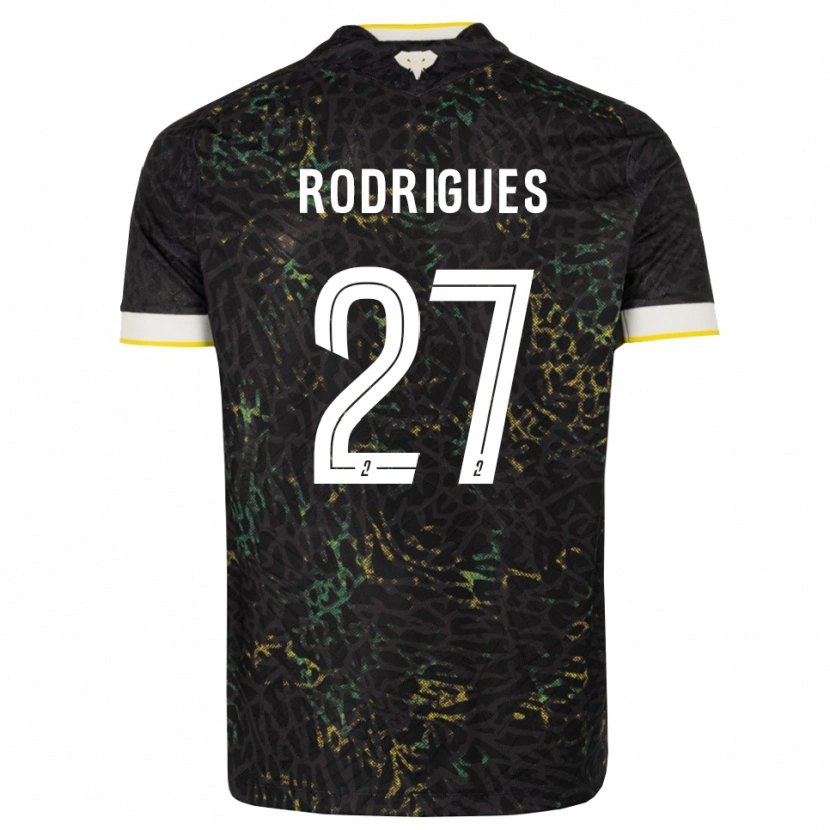 Danxen Kvinnor Nelly Rodrigues #27 Svart Vit Gul Bortatröja Matchtröjor 2026/27 Tröjor T-Tröja