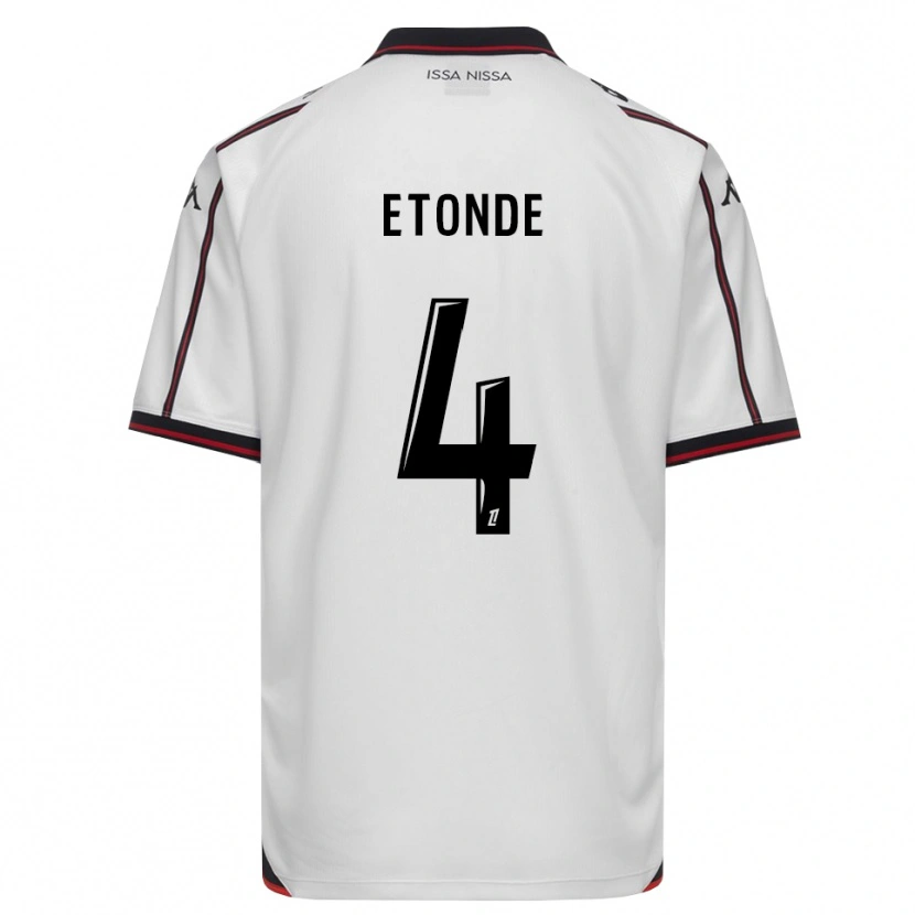 Danxen Kvinnor Emeric Etonde #4 Svart Vit Bortatröja Matchtröjor 2026/27 Tröjor T-Tröja