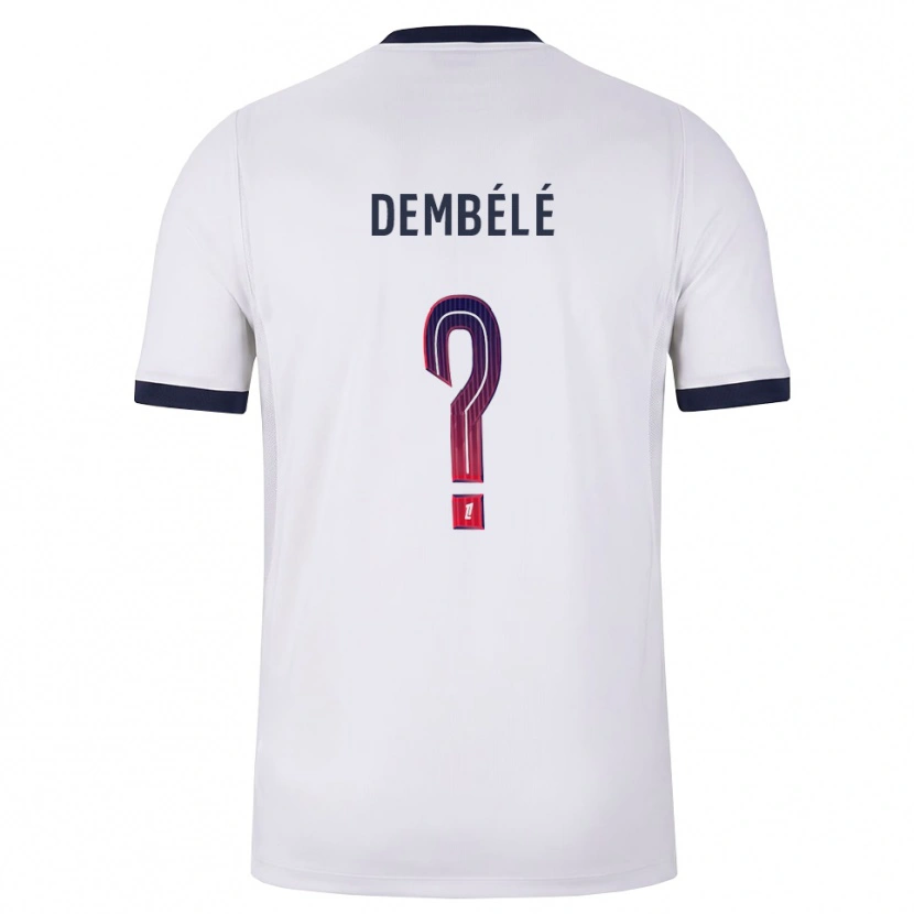 Danxen Kvinnor Omar Dembélé #0 Vit Svart Röd Bortatröja Matchtröjor 2026/27 Tröjor T-Tröja