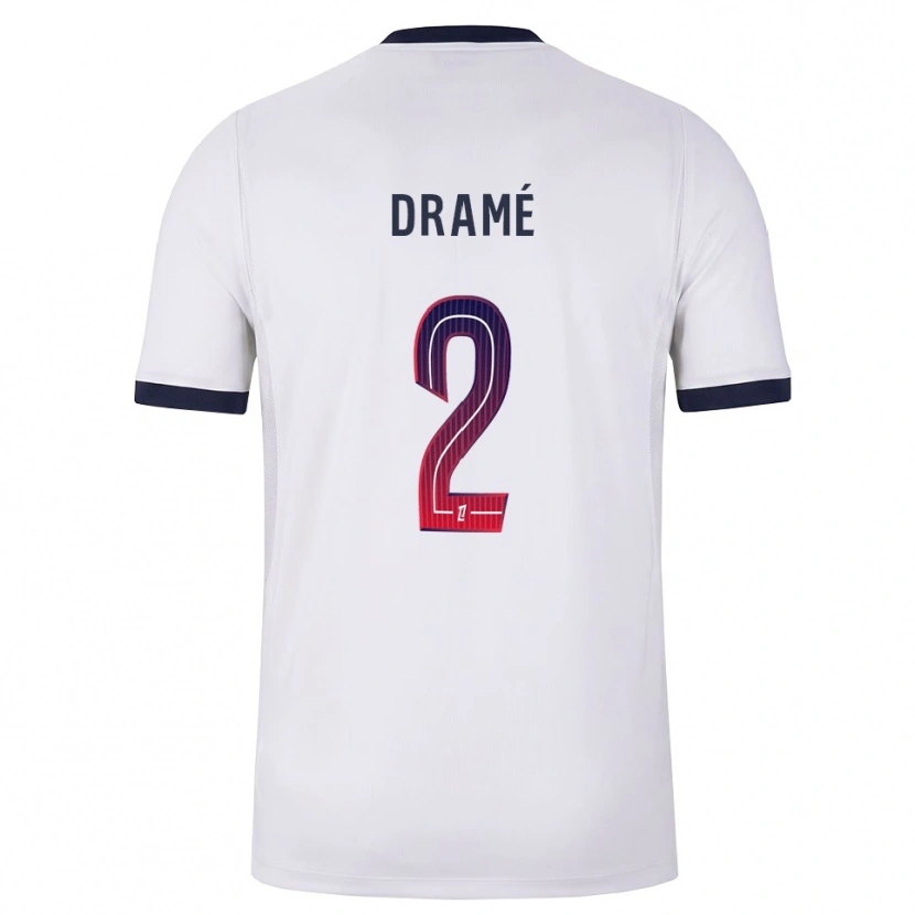 Danxen Kvinnor Abdou Fanné-Dramé #2 Vit Svart Röd Bortatröja Matchtröjor 2026/27 Tröjor T-Tröja