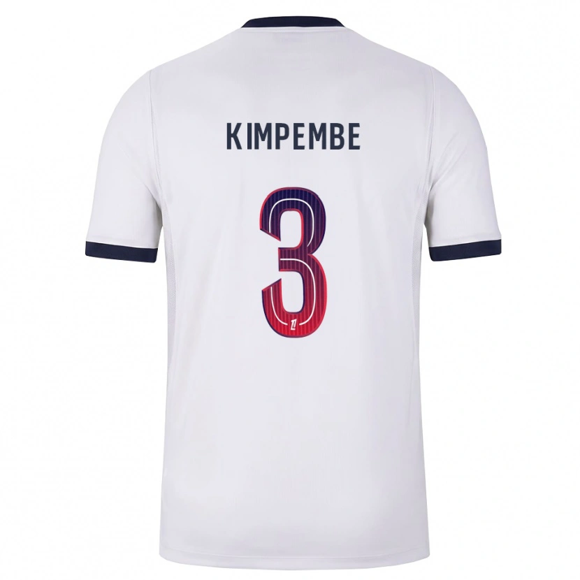 Danxen Kvinnor Presnel Kimpembe #3 Vit Svart Röd Bortatröja Matchtröjor 2026/27 Tröjor T-Tröja