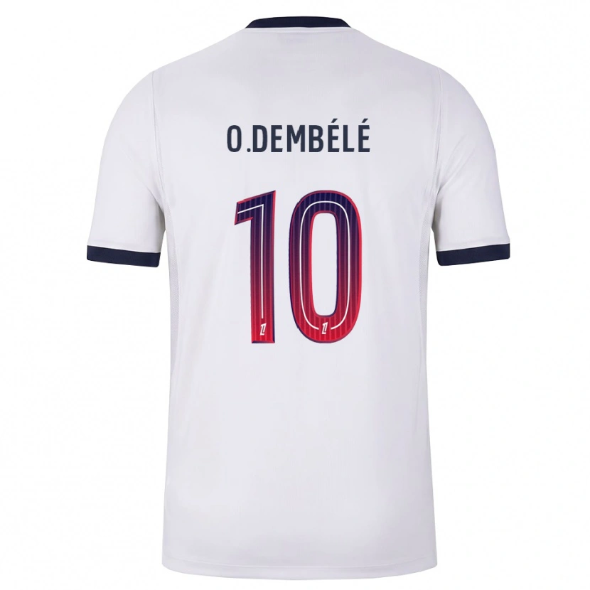 Danxen Kvinnor Ousmane Dembélé #10 Vit Svart Röd Bortatröja Matchtröjor 2026/27 Tröjor T-Tröja