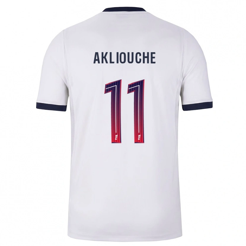 Danxen Kvinnor Maghnes Akliouche #11 Vit Svart Röd Bortatröja Matchtröjor 2026/27 Tröjor T-Tröja