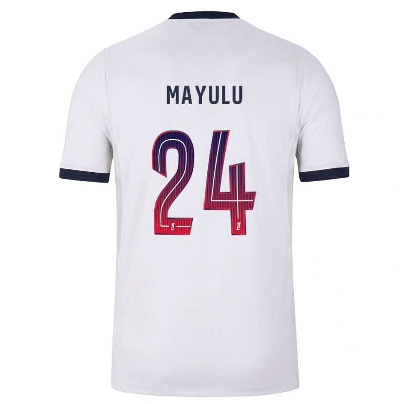Danxen Kvinnor Senny Mayulu #24 Vit Svart Röd Bortatröja Matchtröjor 2026/27 Tröjor T-Tröja
