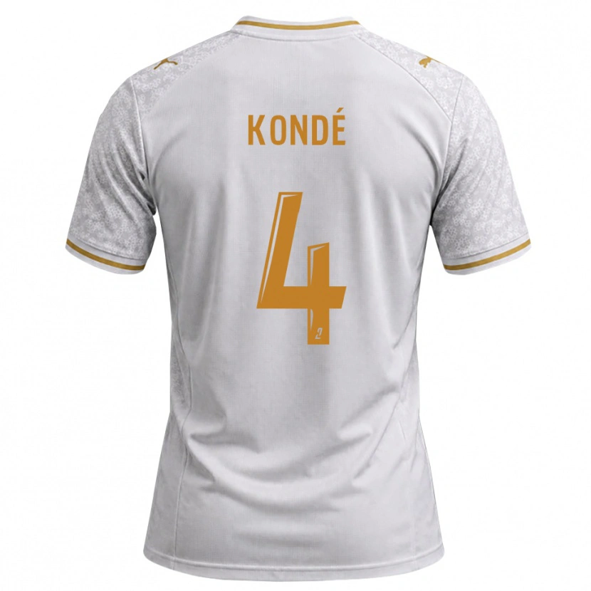 Danxen Kvinnor Jean-Charles Kondé #4 Vit Grå Guldbrun Bortatröja Matchtröjor 2026/27 Tröjor T-Tröja