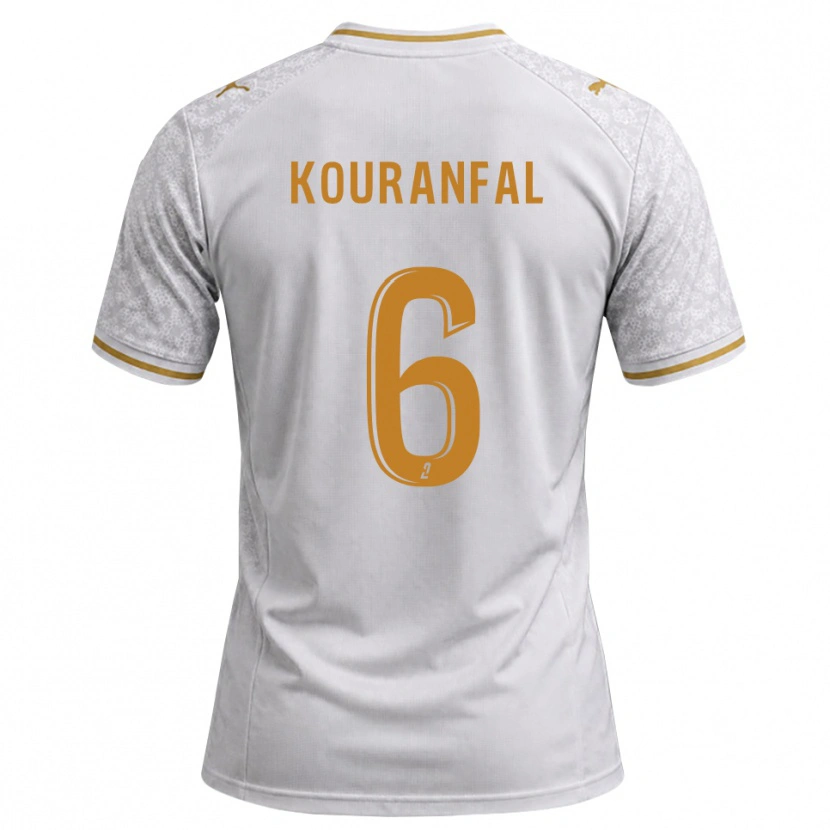 Danxen Kvinnor Chamsedin Kouranfal #6 Vit Grå Guldbrun Bortatröja Matchtröjor 2026/27 Tröjor T-Tröja