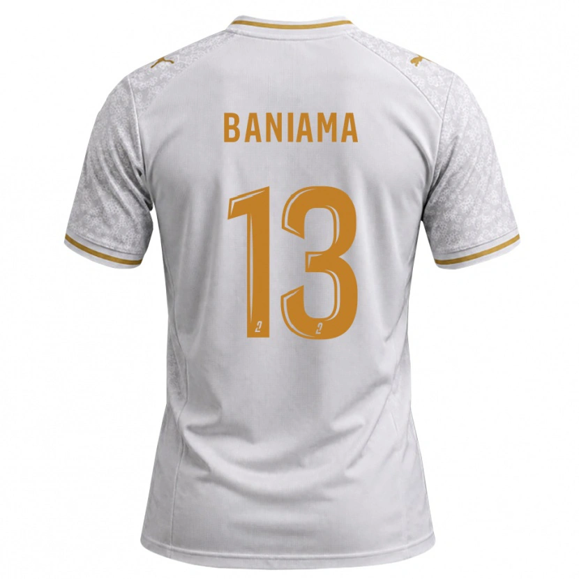 Danxen Kvinnor Messie Baniama #13 Vit Grå Guldbrun Bortatröja Matchtröjor 2026/27 Tröjor T-Tröja