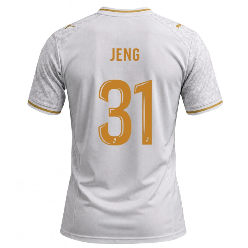 Danxen Kvinnor Malcolm Jeng #31 Vit Grå Guldbrun Bortatröja Matchtröjor 2026/27 Tröjor T-Tröja