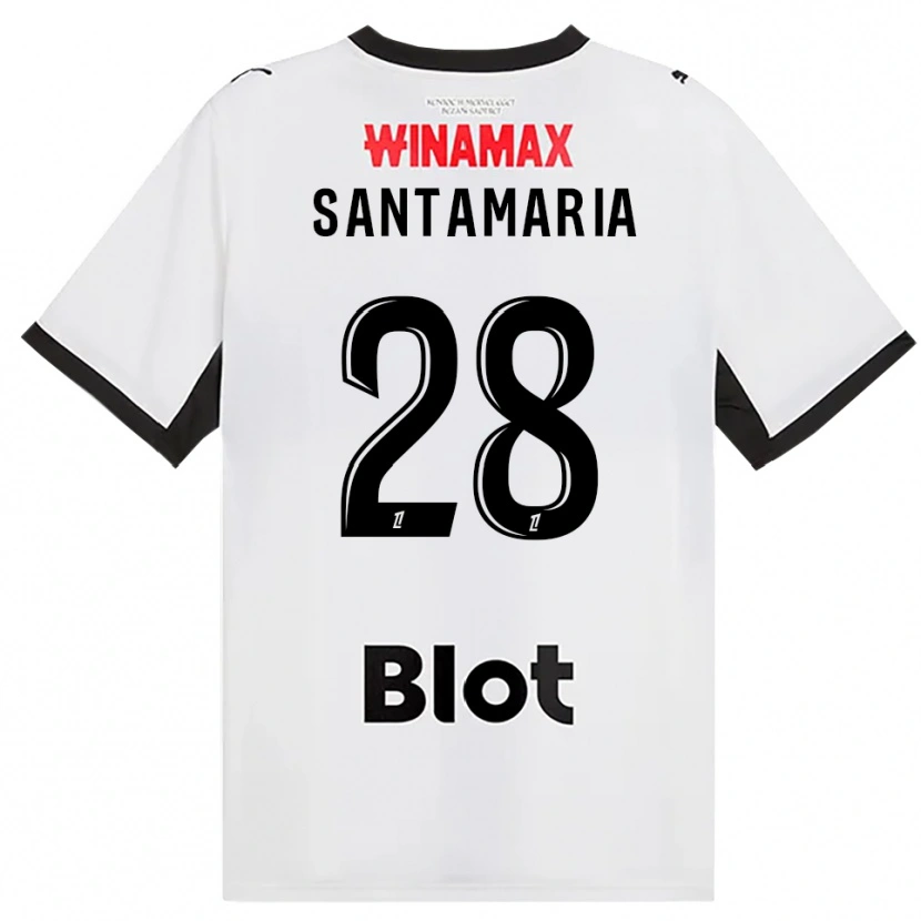 Danxen Kvinnor Baptiste Santamaria #28 Svart Vit Röd Bortatröja Matchtröjor 2026/27 Tröjor T-Tröja