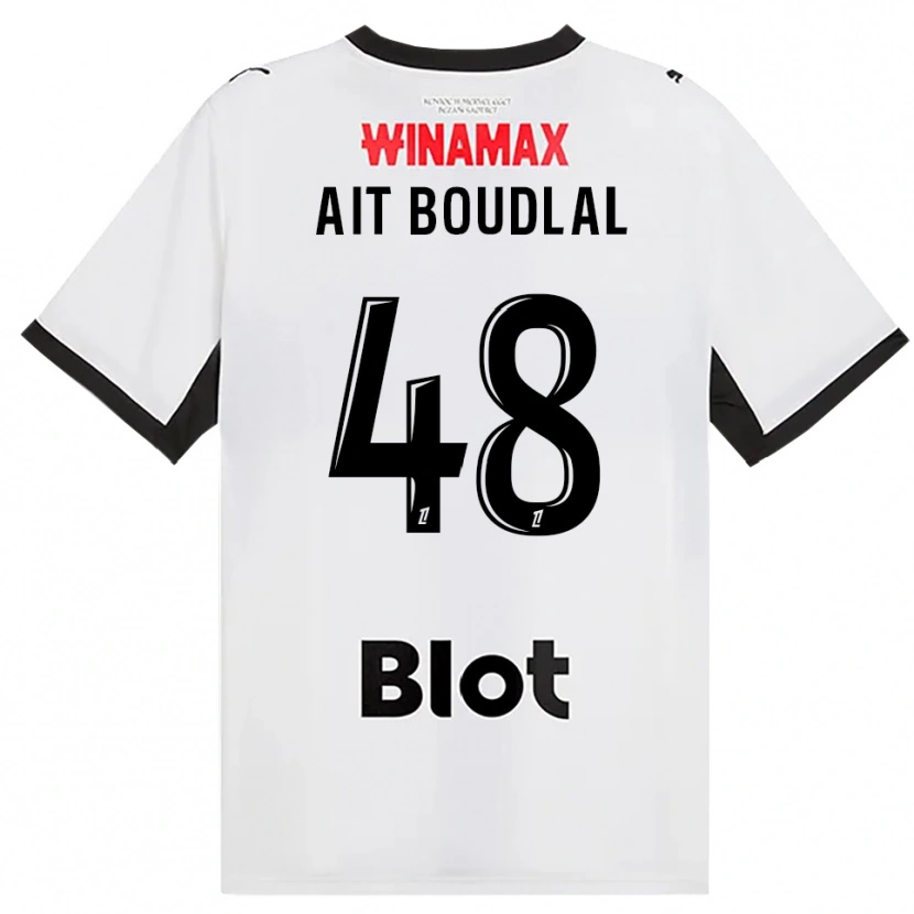 Danxen Kvinnor Abdelhamid Ait Boudlal #48 Svart Vit Röd Bortatröja Matchtröjor 2026/27 Tröjor T-Tröja