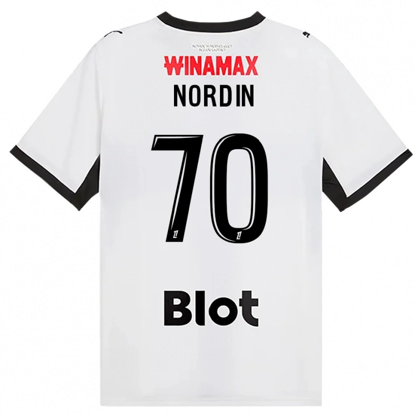 Danxen Kvinnor Arnaud Nordin #70 Svart Vit Röd Bortatröja Matchtröjor 2026/27 Tröjor T-Tröja