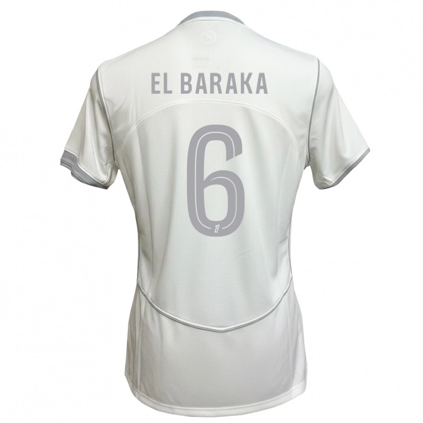 Danxen Kvinnor Jibril El Baraka #6 Vit Grå Bortatröja Matchtröjor 2026/27 Tröjor T-Tröja