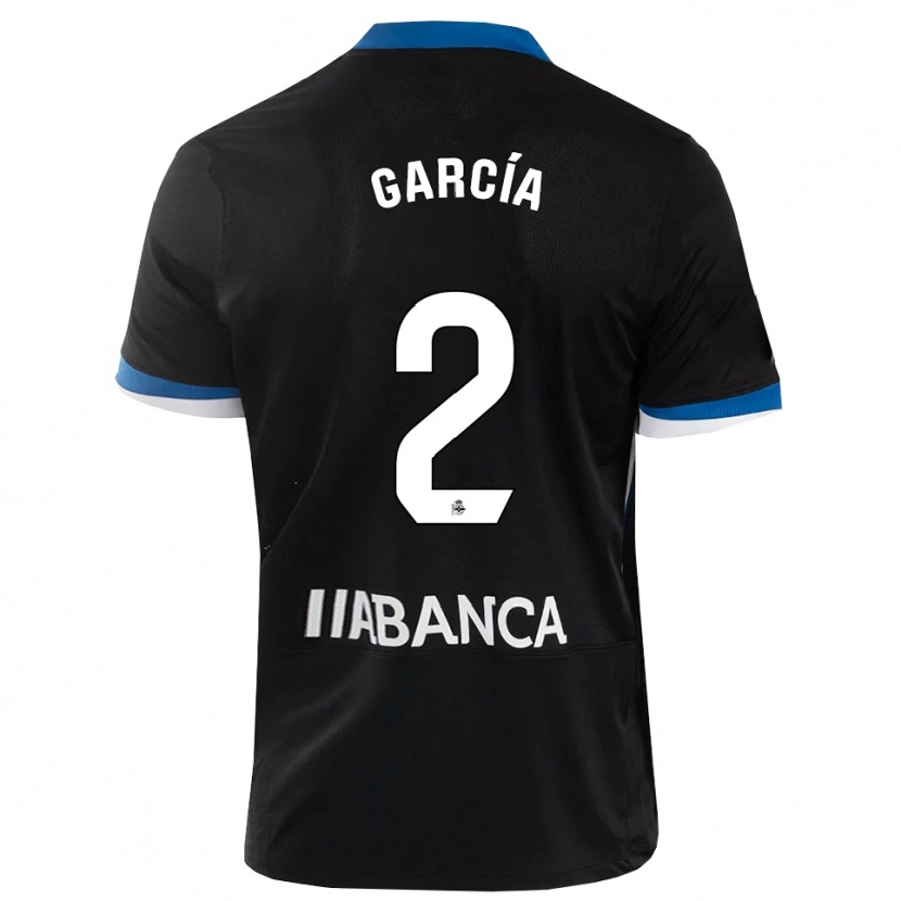 Danxen Kvinnor Pablo García #2 Svart Blå Vit Bortatröja Matchtröjor 2026/27 Tröjor T-Tröja