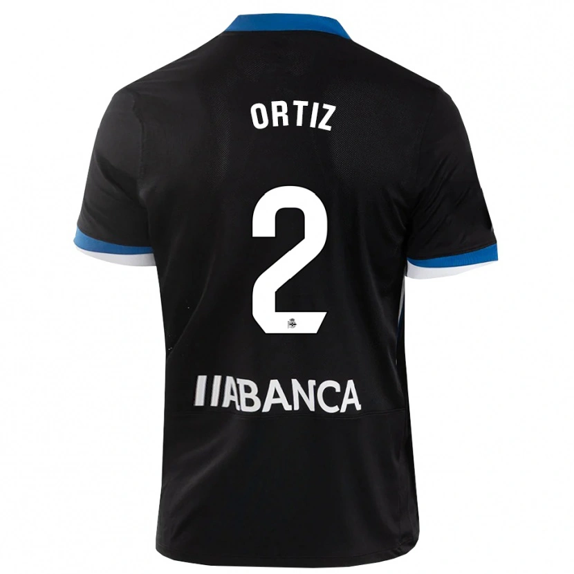 Danxen Kvinnor Samara Ortiz #2 Svart Blå Vit Bortatröja Matchtröjor 2026/27 Tröjor T-Tröja