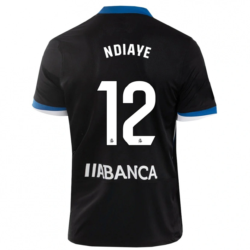 Danxen Kvinnor Malick Ndiaye #12 Svart Blå Vit Bortatröja Matchtröjor 2026/27 Tröjor T-Tröja