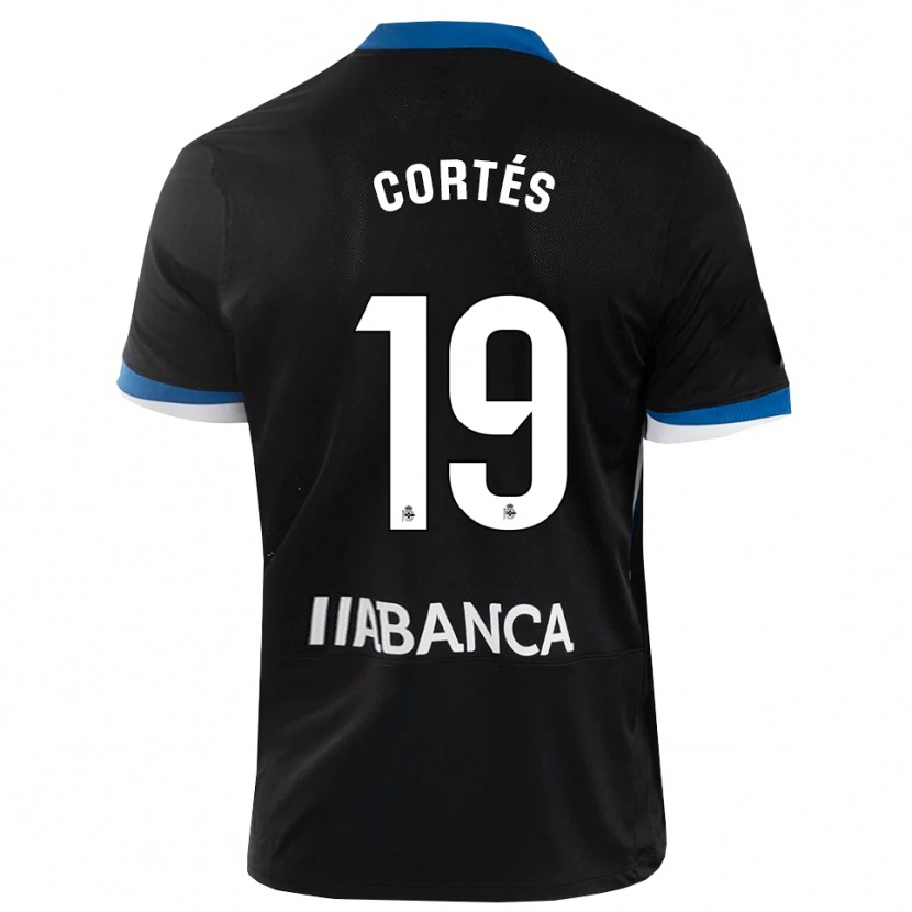 Danxen Kvinnor Pablo Cortés #19 Svart Blå Vit Bortatröja Matchtröjor 2026/27 Tröjor T-Tröja