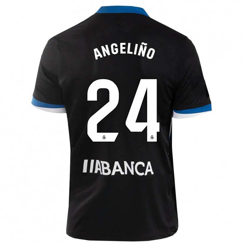 Danxen Kvinnor Angeliño #24 Svart Blå Vit Bortatröja Matchtröjor 2026/27 Tröjor T-Tröja