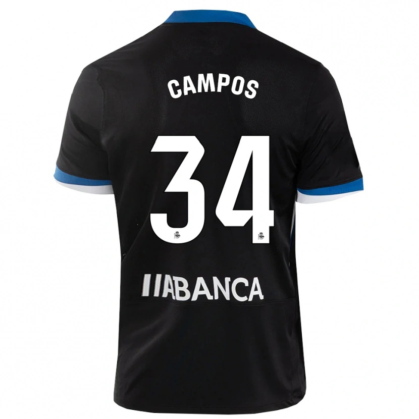 Danxen Kvinnor Xabi Campos #34 Svart Blå Vit Bortatröja Matchtröjor 2026/27 Tröjor T-Tröja