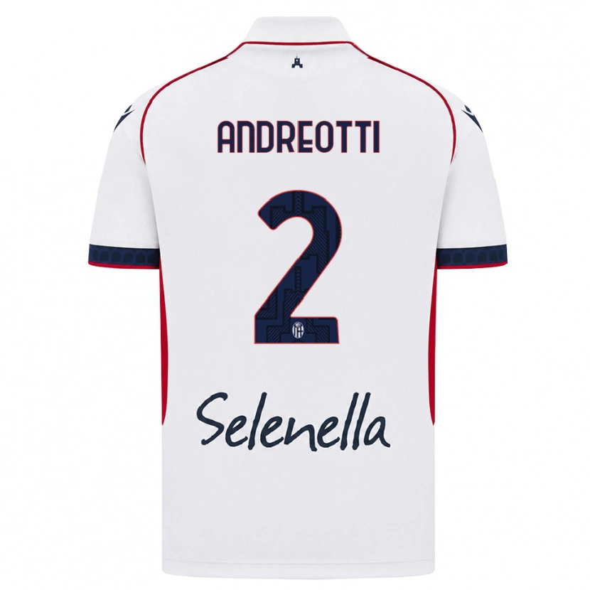 Danxen Kvinnor Matteo Andreotti #2 Vit Röd Kunglig Blå Bortatröja Matchtröjor 2026/27 Tröjor T-Tröja