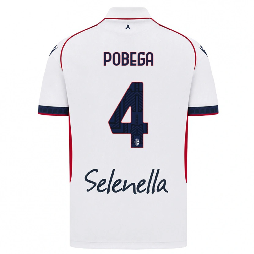 Danxen Kvinnor Tommaso Pobega #4 Vit Röd Kunglig Blå Bortatröja Matchtröjor 2026/27 Tröjor T-Tröja