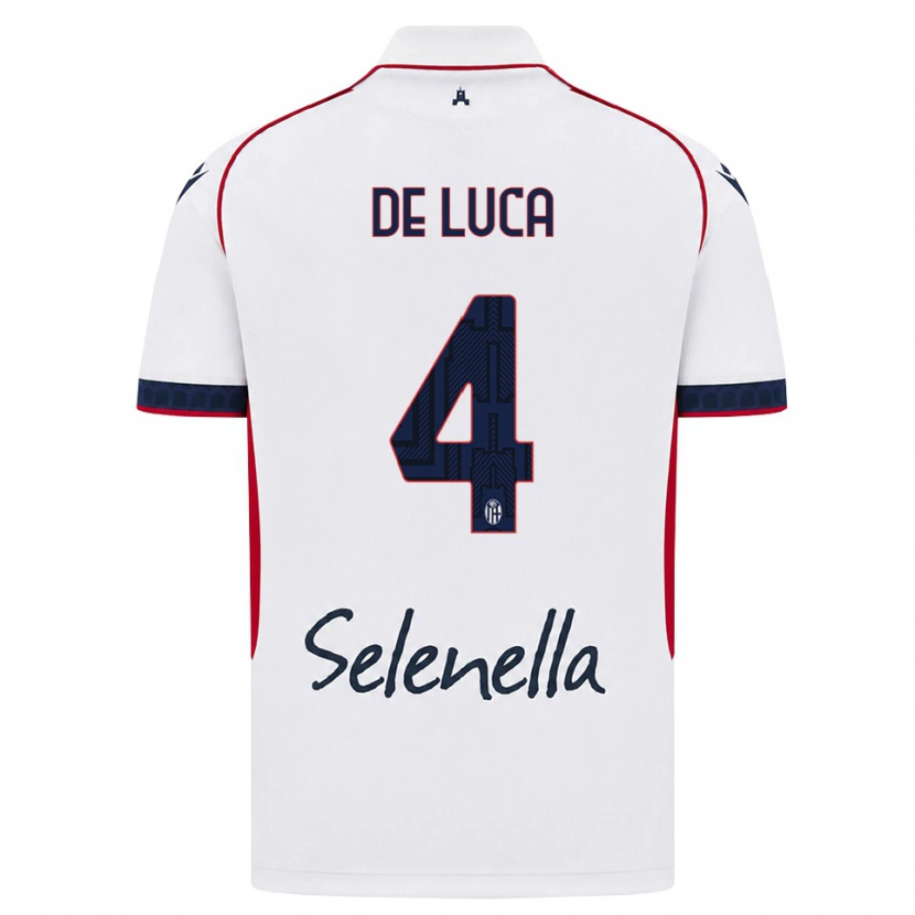 Danxen Kvinnor Alessandro De Luca #4 Vit Röd Kunglig Blå Bortatröja Matchtröjor 2026/27 Tröjor T-Tröja