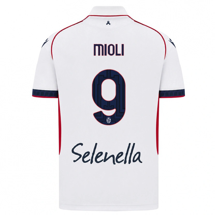 Danxen Kvinnor Mattia Mioli #9 Vit Röd Kunglig Blå Bortatröja Matchtröjor 2026/27 Tröjor T-Tröja