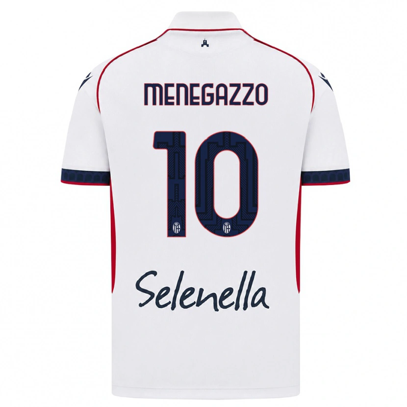 Danxen Kvinnor Lorenzo Menegazzo #10 Vit Röd Kunglig Blå Bortatröja Matchtröjor 2026/27 Tröjor T-Tröja