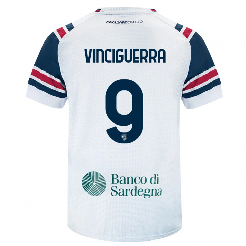 Danxen Kvinnor Alessandro Vinciguerra #9 Vit Röd Grön Bortatröja Matchtröjor 2026/27 Tröjor T-Tröja