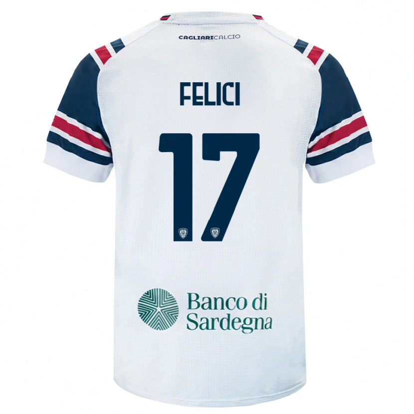 Danxen Kvinnor Mattia Felici #17 Vit Röd Grön Bortatröja Matchtröjor 2026/27 Tröjor T-Tröja