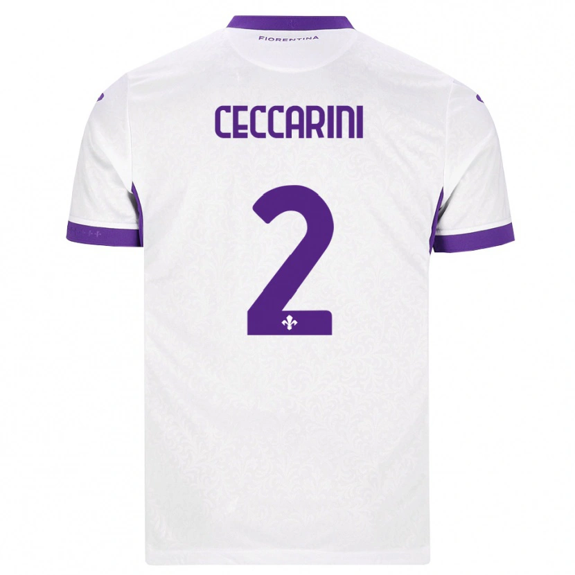 Danxen Kvinnor Duccio Ceccarini #2 Vit Lila Bortatröja Matchtröjor 2026/27 Tröjor T-Tröja