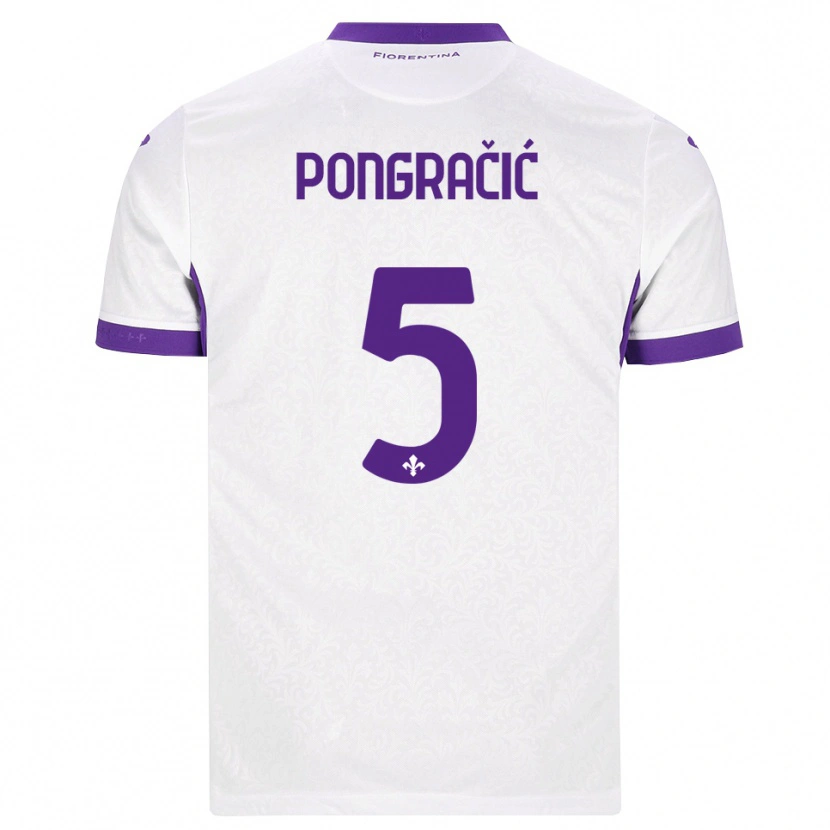 Danxen Kvinnor Marin Pongracic #5 Vit Lila Bortatröja Matchtröjor 2026/27 Tröjor T-Tröja
