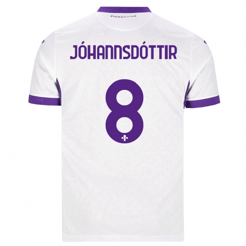 Danxen Kvinnor Alexandra Jóhannsdóttir #8 Vit Lila Bortatröja Matchtröjor 2026/27 Tröjor T-Tröja