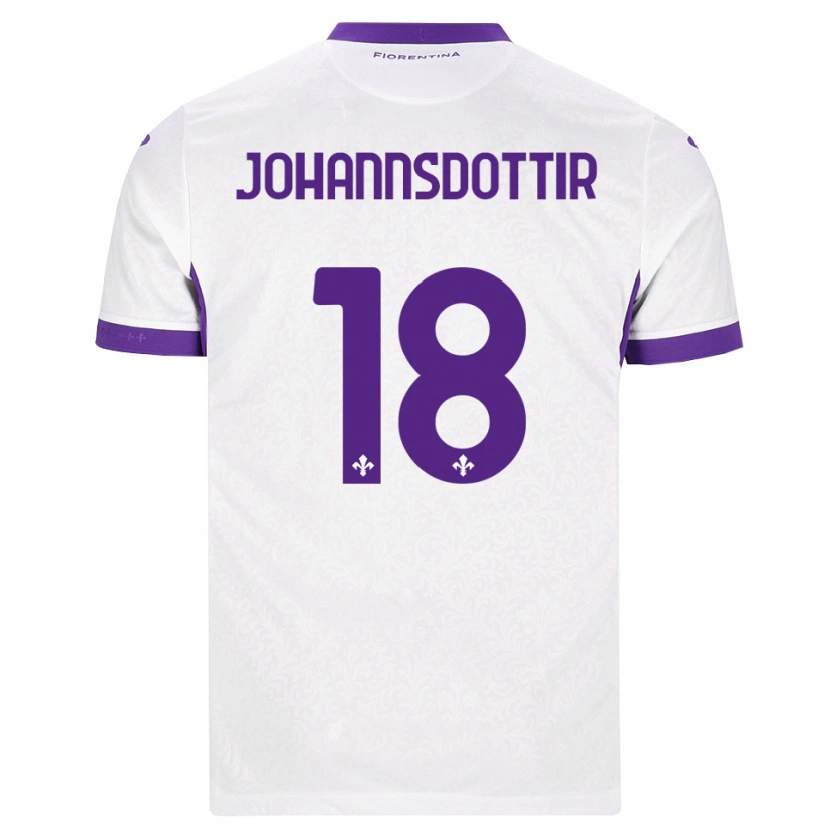 Danxen Kvinnor Alexandra Johannsdottir #18 Vit Lila Bortatröja Matchtröjor 2026/27 Tröjor T-Tröja