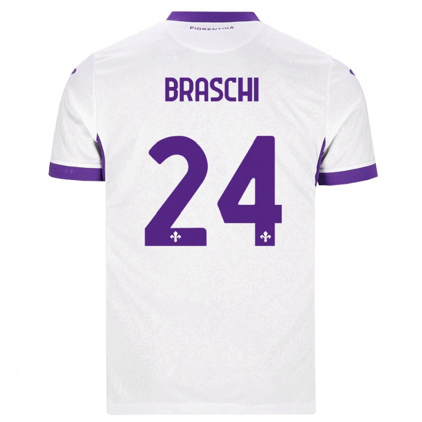 Danxen Kvinnor Riccardo Braschi #24 Vit Lila Bortatröja Matchtröjor 2026/27 Tröjor T-Tröja