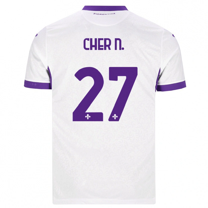 Danxen Kvinnor Cher Ndour #27 Vit Lila Bortatröja Matchtröjor 2026/27 Tröjor T-Tröja