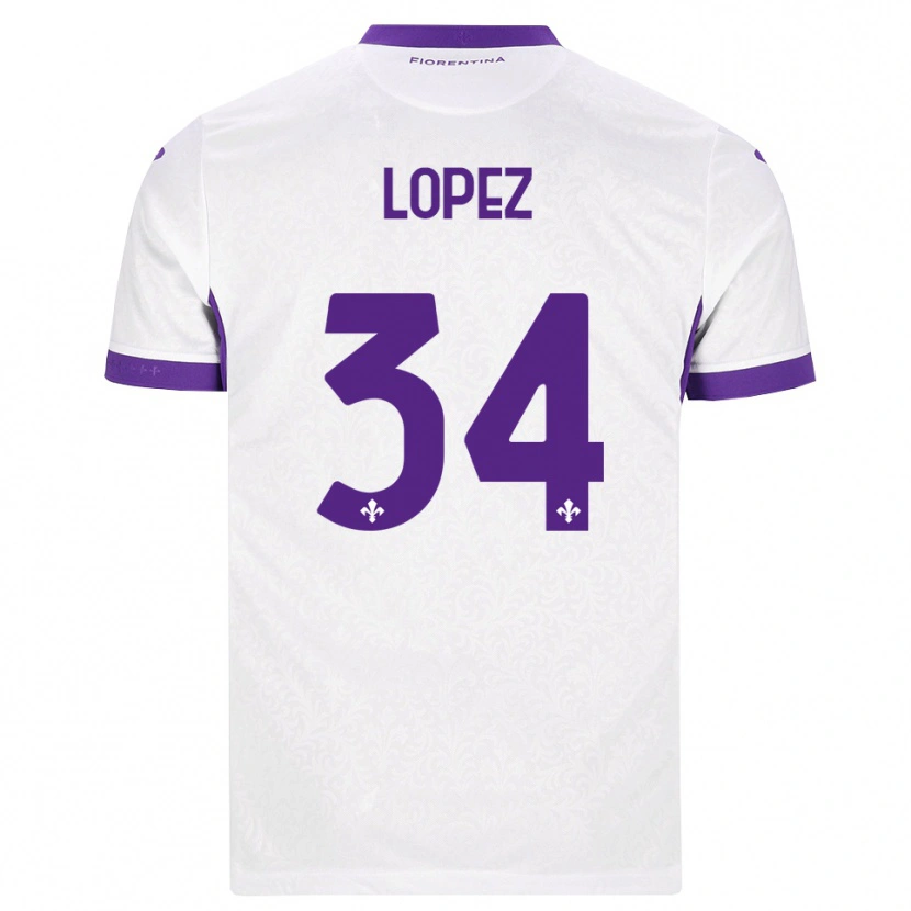 Danxen Kvinnor Lucas López #34 Vit Lila Bortatröja Matchtröjor 2026/27 Tröjor T-Tröja