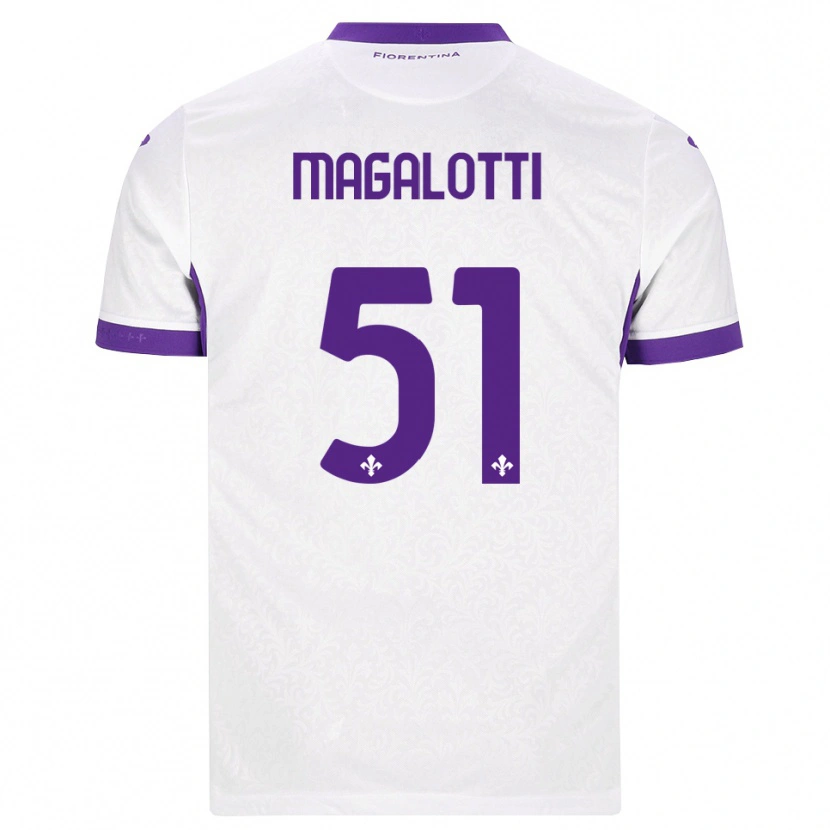 Danxen Kvinnor Mattia Magalotti #51 Vit Lila Bortatröja Matchtröjor 2026/27 Tröjor T-Tröja
