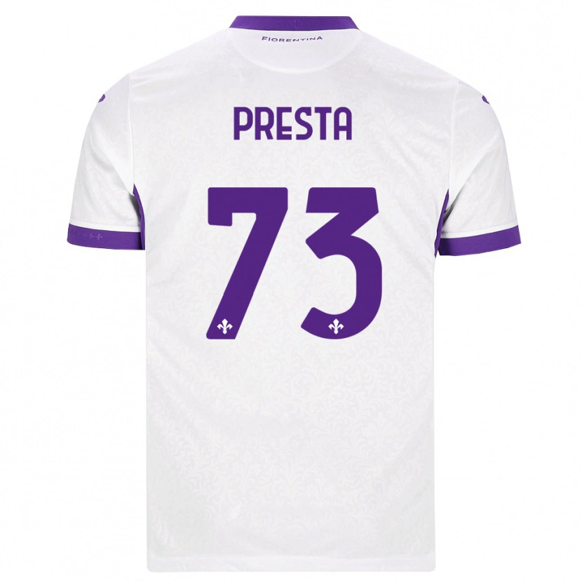 Danxen Kvinnor Francesco Presta #73 Vit Lila Bortatröja Matchtröjor 2026/27 Tröjor T-Tröja
