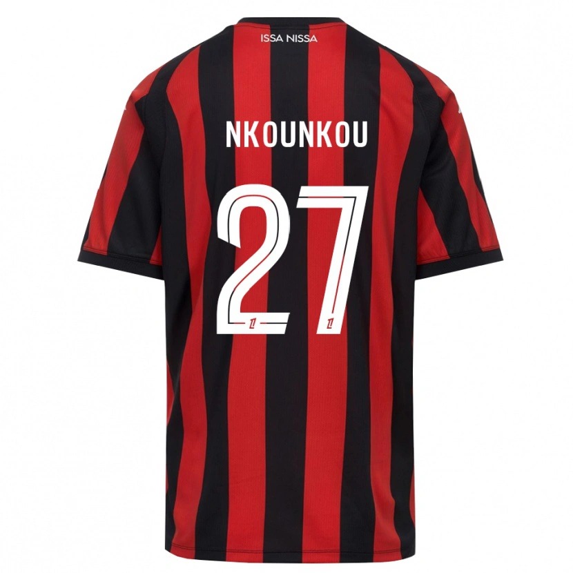 Danxen Kvinnor Niels Nkounkou #27 Röd Svart Vit Hemmatröja Matchtröjor 2026/27 Tröjor T-Tröja