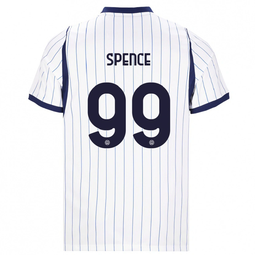 Danxen Barn Djed Spence #99 Vit Marinblå Bortatröja Matchtröjor 2026/27 Tröjor T-Tröja