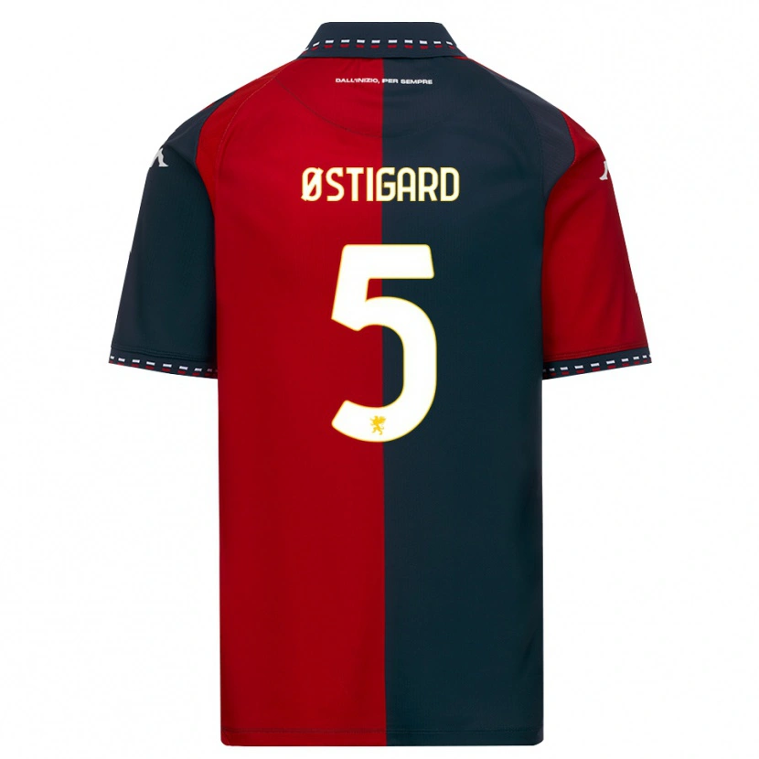 Danxen Barn Leo Østigård #5 Röd Svart Vit Hemmatröja Matchtröjor 2026/27 Tröjor T-Tröja