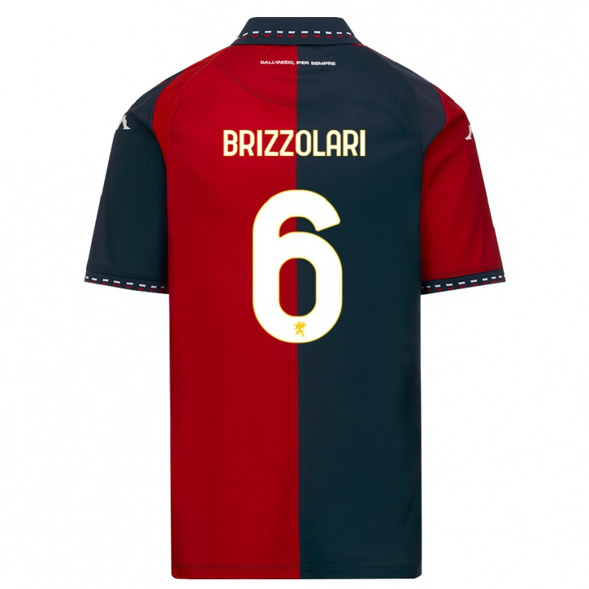 Danxen Barn Mattia Brizzolari #6 Röd Svart Vit Hemmatröja Matchtröjor 2026/27 Tröjor T-Tröja