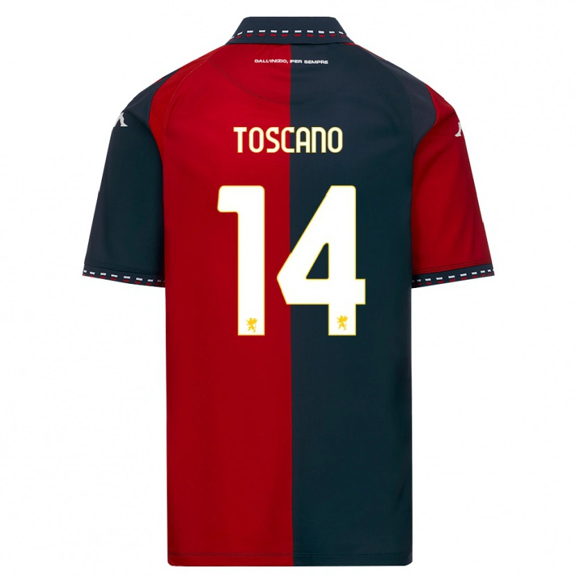 Danxen Barn Filippo Toscano #14 Röd Svart Vit Hemmatröja Matchtröjor 2026/27 Tröjor T-Tröja