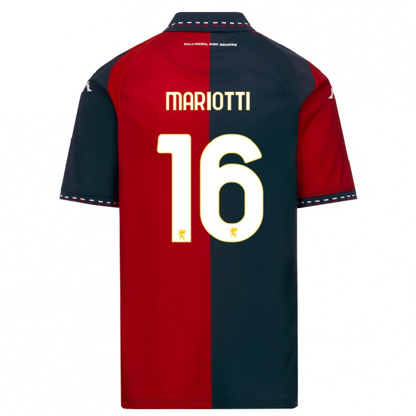Danxen Barn Andrea Mariotti #16 Röd Svart Vit Hemmatröja Matchtröjor 2026/27 Tröjor T-Tröja
