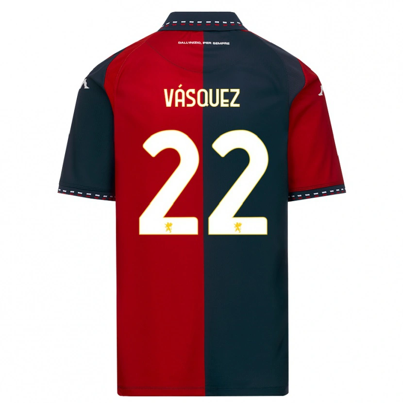 Danxen Barn Johan Vásquez #22 Röd Svart Vit Hemmatröja Matchtröjor 2026/27 Tröjor T-Tröja